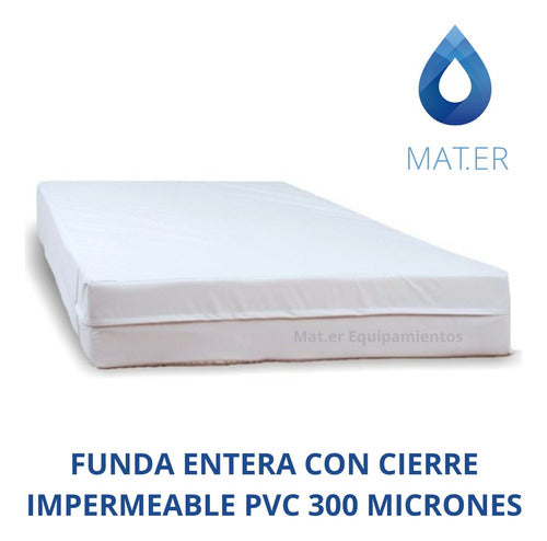 Mat.er Equipamientos Funda Entera Cubrecolchon Impermeable Con Cierre 2plazas PVC 1