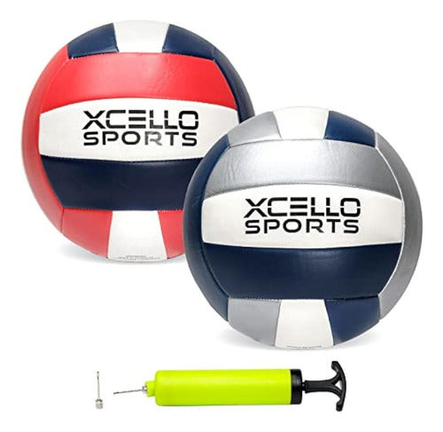 Xcello Sports Volleyball Assorted Graphics With Pump Red/Navy/White, Grey/Navy/White 0