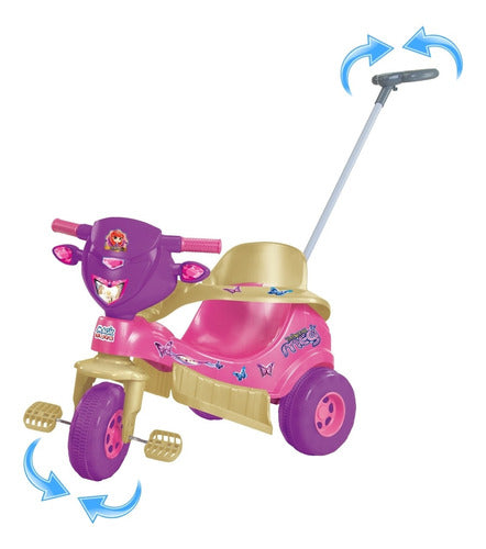 Triciclo Velo Toys C/ Som Haste Direcionável Rosa Magic Toys 1