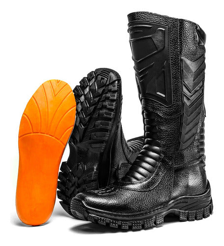 Bota Coturno Fran Boots Militar Com Ziper Moto Cano Longo 2