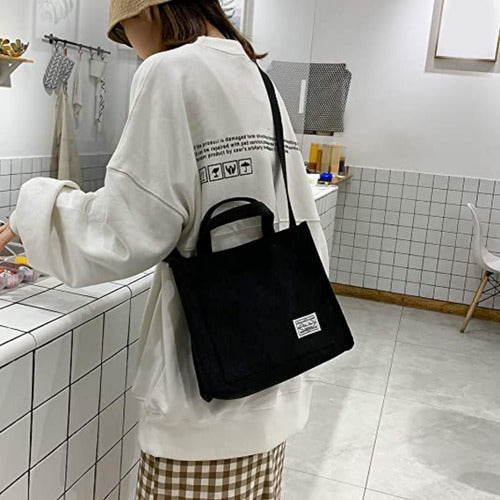 Set of 2 Small Women's Handbags Crossbody Shoulder Bag in Soft Corduroy Fabric 15