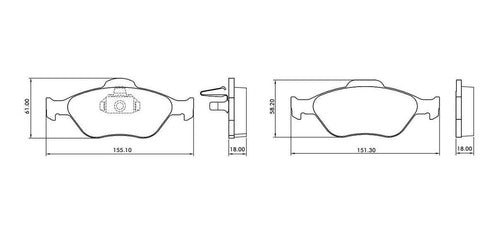 Pastillas Freno Delanteras Ford Courier 1.8d 1