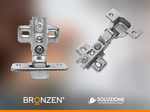 Bronzen Bisagra 35mm Codo 9 Sin Resorte Muelle Premium X 4 Unidades 5