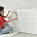 Revestimiento Pared Adhesivo 3d Tejuela Blanca Pack X 10 1