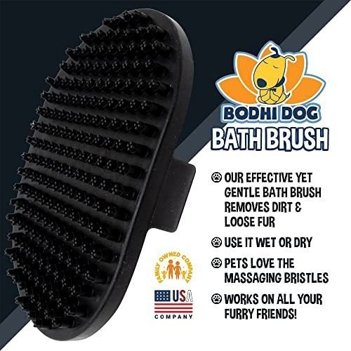 Bodhi Dog Soft Rubber Bristle Brush for Dogs and Cats - Black 2