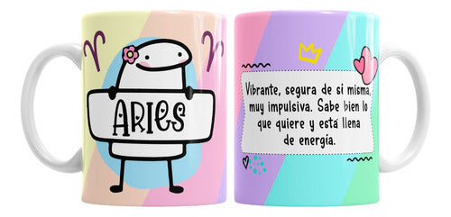 El Club De La Estampa Taza De Ceramica - Flork Signos - Aries 0