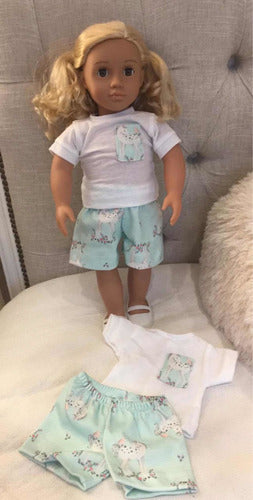 Short Sleeve Nightgown Set for Girls and American Girl Doll 0