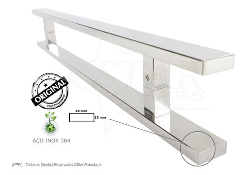 Puxador Aço Inox 1metro - Porta Madeira/vidro - Duplo (par) 4