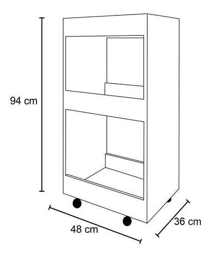 Kit 2 Adegas Bar Multiuso Seul Com Rodízios L03 Branco - Mpo 2