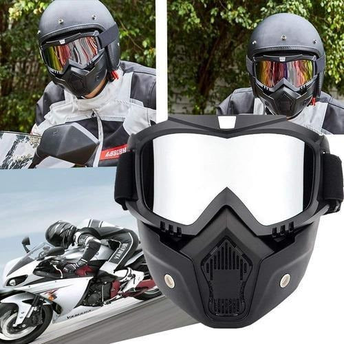 MTC Universal Mirrored Goggles Open Face Helmet 3