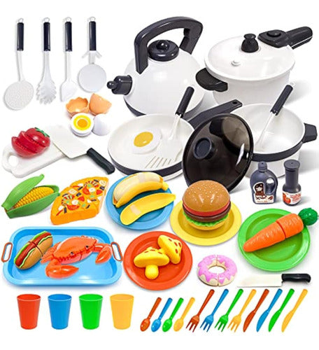 3 Years and Up Kitchen Utensils for Kids with Play Food Set 0