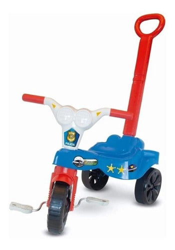 Triciclo Infantil Polícia Com Empurrador Kepler 0