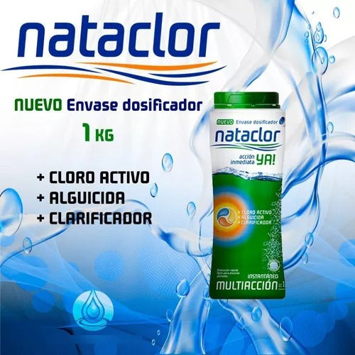 Nataclor 1 kg Instant Multi-Action Pool Chlorine - Deacero 1