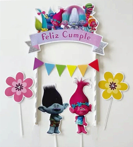 Toppers Cake Adorno Pinchos Para Torta Trolls 2