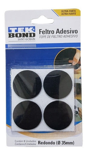 Tekbond Adhesive Round Felt Bumpers 35mm x 8 Pack 0