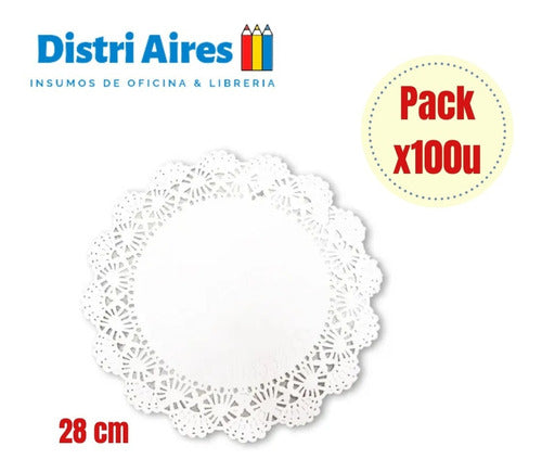 Aries Round Paper Doilies 28 cm x 100 pcs White 1