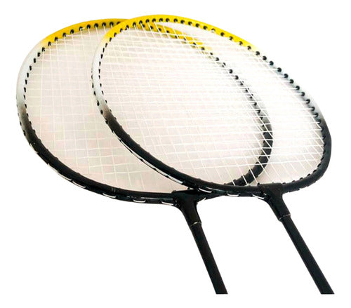 Kit Badminton Com 2 Petecas E 2 Raquetes E Bolsa Infantil 1