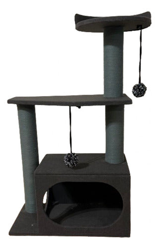 Los Michi Gym Cat Scratching Post with House 0