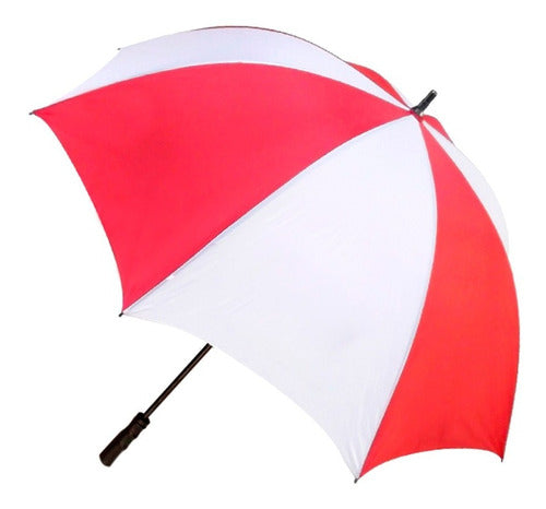 Mega Combined White and Red Reinforced Golf Umbrella 0