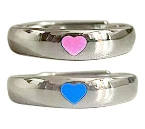 Burdah Luminous Heart Couple Commitment Rings 0