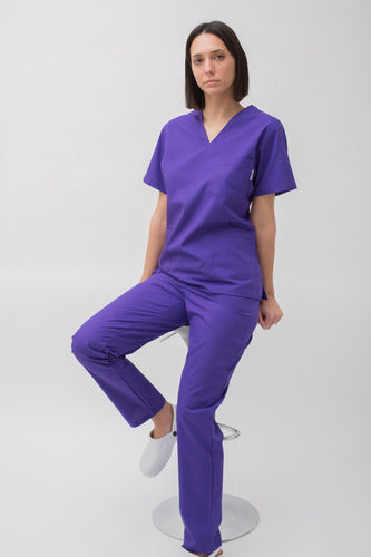 Suedy Medical Uniform V-Neck Set in Arciel Fabric 1