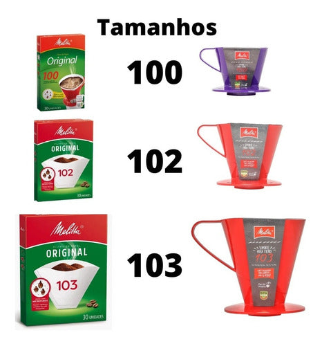 Suporte Melitta Laranja 100 + 4 Caixas Filtro Melitta 100 1