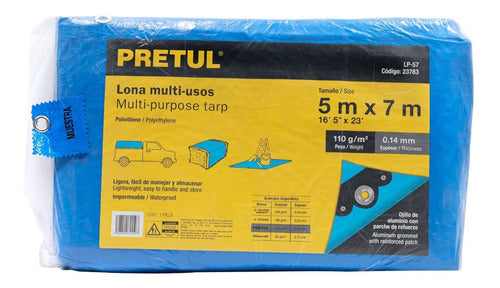 Pretul Lona Impermeable Protección UV Azul 5 X 7 Mt 0