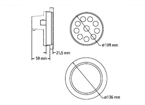 Faro Trasero Retroceso Led Blanco Baiml 3400ecu Embutir 1