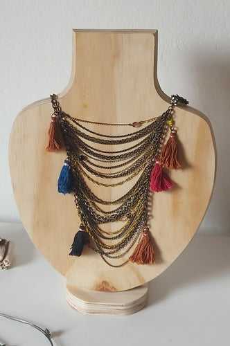 Handmade Wooden Necklace Display Stand 3