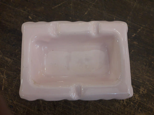 Antiguo Cenicero Hermoso De Ceramica Color Rosa 3