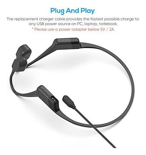 Yuanhot Package of 2 Replacement Charging Cables for Aftershokz Aeropex AS800 and OpenComm ASC100SG 1