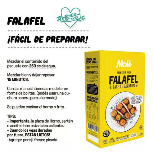 Premezcla Sin Tacc Falafel Base De Garbanzos Mole 200gr X2 6