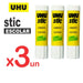 3 UHU Stic 40g Adhesive Glue Stick 0