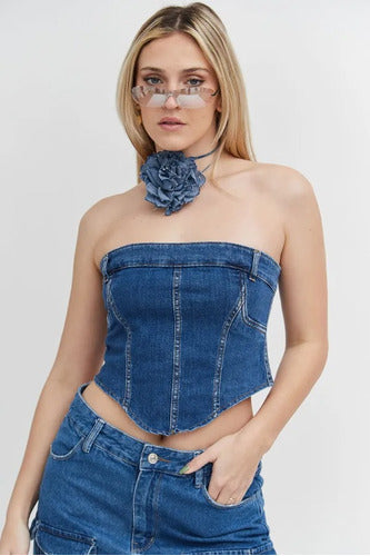 MN Top Denim Elastizado Con Cierre 0