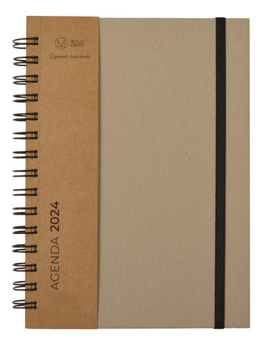 2M Weekly Planner 2024 A5 (15x21cm) Eco-Friendly Gray Hard Cover 0