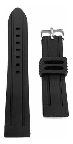 22mm Black Silicone Watch Band for Luminx Tomi Festin Watches 2