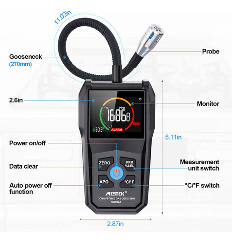 Detector De Fugas De Gas Mestek Portátil De Propano Gas Na. 6