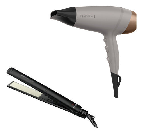 Set Secador De Pelo Remington D26a Therapy + Planchita Gama 0