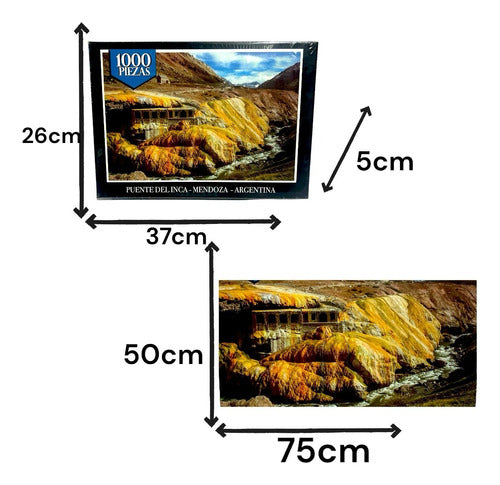 Rompecabezas 1000 Piezas Mendoza Puente Del Inca Argentina!! 3