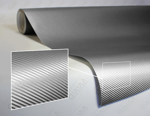 VViViD 3D Carbon Fiber Vinyl 46cm X 1.5m - Silver 5