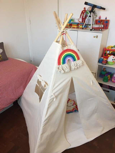 Carpa Tipi Indios Montessori Completa! Piso Ventana Y Funda 4