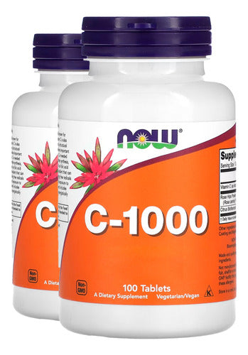 Vitamina C 1000mg+r. Mosqueta Now Foods 100tab Importado 2un 0