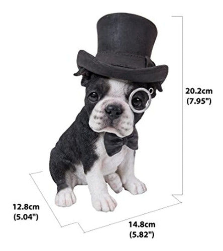 Hi-Line Gift Ltd. Boston Terrier Con Gafas Y Pajarita 3