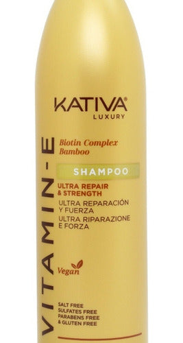 Kativa Vitamin-E Ultra Repair Shampoo for Strength Vegan 1