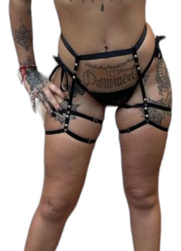 Lingerie Set with Garter Harness + Thong 0