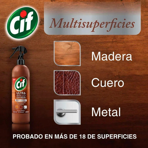 Cif Lustra Mueble Ultra Brillo Multiuperficies Anti Polvo 400 Ml 5