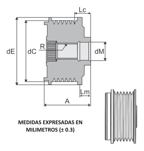 Freewheel Pulley for Alternator 6C Tamatel 35035 0