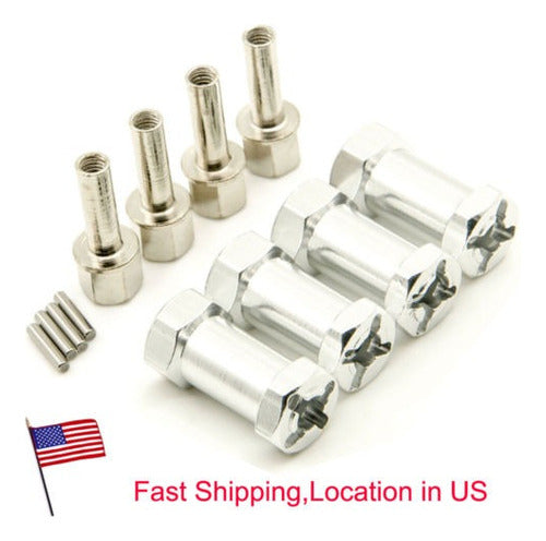 SCX10 4pcs 12mm Wheel Axle Hexagonal Adapter 25mm Extension Fr 1/10 1