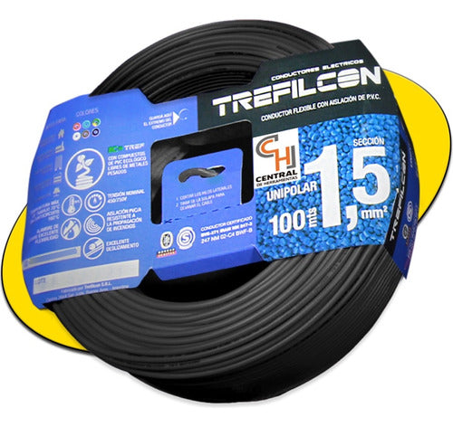 Trefilcon Unipolar Cable 1.5mm Black 100 Meters 0