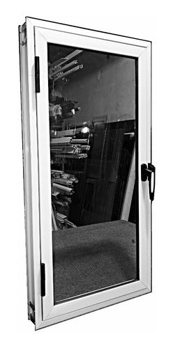 Aluminum White Casement Window 60x120 Full Glass 4mm Security Mesh 0